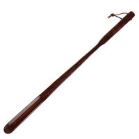 Linshing Extra Long Handle Dark Red Bamboo Joint Style Solid Wooden Shoe Horn Kalzer Sturdy Convenient Roping for Hanging Shaped to Fit Your Heel 70cm/27.55’’ Long (D)