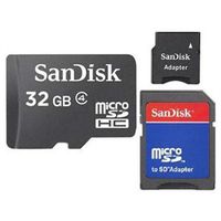 SanDisk 32GB microSDHC Card w/ SD & miniSD Adapter (SDSDQ-032G-2ADP)