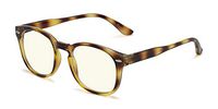 Readers.com Reading Glasses: The Harley Computer Reader Reader, Plastic Retro Square Style for Men and Women - Tortoise with Light Yellow, 1.50