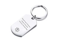 VNOX Personlized Customize Engraving Medical Alert Dog Tag Stainless Steel Keychain for Men Women (Style 6-26MM47MM,Custom Engraving)