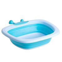 JXSHQS Cartoon Folding Washbasin Thickening Children's Footbath Household Plastic Laundry Basin Travel Portable Washing Washbasin Folding washbasin (Color : Blue)