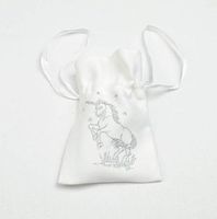 Gift Bag in a Silver Unicorn Design. Beautifully embroidered Gift Bags, ideal for seasonal festivals, special occasions, events and celebrations.