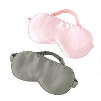 Silk Sleep Mask for Women, 2 Pack Soft Smooth Blindfold Eye Mask for Sleeping, Light Blocking Weighted Eye Mask Sleeping Mask with Carry Pouch(Pink/Grey)