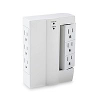 6 OUTLET SWIVEL SIDE SOCKET SURGE PROTECTOR WALL TAP FOR HOME & OFFICE ETL Listed - Space Saver