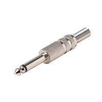 1/4" Plug Connector Mono Audio Phono Male 6.3mm Nickel Plate Cable Mount Audio Male Connector with Spring Relief Sleeve Jack Plug Connector Solder Type