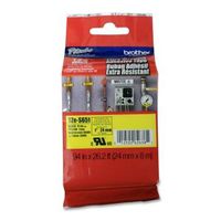 Brother Mobile TZES651 P-Touch Extra Strength Super Adhesive Tape, 0.94" W x 26.2' L, Industrial Tape, Black on Yellow