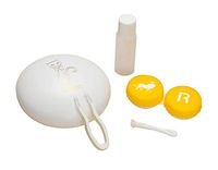 Contact Lens Case with Cute Fox Pattern Round Shape - White