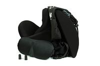 Ibboo Memory Foam Travel Pillow Sleep Kit (4-Piece Set) Lumbar Cushion, Sleeping Mask, Foam Ear Plugs | Airplane, Car Traveling | Ergonomic, Portable Comfort (Black)