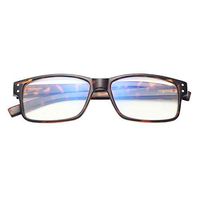 Amorays Rectangle Blue Light Blocking Computer Reading Glasses with Spring Hinge Readers for Men and Women 4202 Tortoise 2.25
