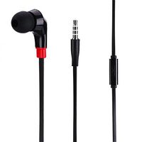 Premium Flat Wired Headset Mono Hands-Free Earphone w Mic Single Earbud Headphone Earpiece in-Ear [3.5mm] [Black] for Cricket ZTE Overture 3 - MetroPCS Alcatel 7 - MetroPCS Alcatel Fierce 4
