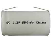 10 x Sub C NiCd Batteries with Tabs (1500 mAh)