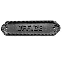 Adonai Hardware Large Office Brass Door Sign - Black Powder Coated