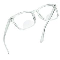 LifeArt Bifocal Reading Glasses with Round Lenses, Blue Light Blocking Glasses for Women Men, Anti Glare, Reduce Eyestrain (Clear, 2.00 Magnification)