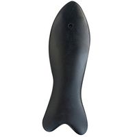 Ibnotuiy Bian Stone Black Fish Shape Guasha Scraping Board Multifunction Massage Tool Stick for SPA Acupuncture Therapy