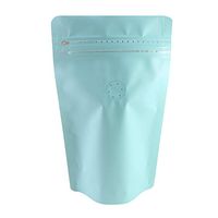 1dingdeals 25pcs Heat Sealable Double Ziplock Stand-Up Display Aluminum Mylar Bags with Degassing Valve and Pull Tab (4oz, Matte Blue)