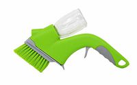 Home-X - Track Cleaning Brush with Built-in Bottle Sprayer, Easy-to-Use Multipurpose Brush Removes Dirt, Dust and Grime from Door and Window Tracks