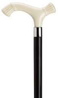 Carved Derby Cane Black Maple Shaft, Ivory Handle  -Affordable Gift! Item #HAR-9120338