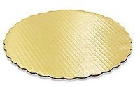 4pack Elegant 10inch Round Gold Foil Scalloped Decorative Cake Pads