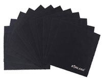 Sunland Microfiber Cleaning Cloths for Eyeglasses, Cell Phones, Camera Lens, Glasses,Computer Screen, Silverware and Delicate Surfaces Wipes Cleaner 12 x 12 inch Black 12 Pack