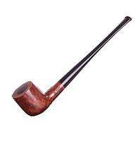 Zwq&zj Straight Long Handle Pipe, Solid Wood Removable Filter Tobacco Pipe,B