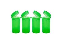 19 DRAM POP TOP Bottles CASE Qty Size Count Rx Pill Bottles Prescription Crafts Coins Storage Medicine Containers Made in USA (4 PCS, Green - Transparent)
