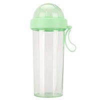 JingYi Portable Water Bottle, Durable and Wear-Resistant, and Can Be Used for A Long Time,600ml Portable Two Straws Water Bottle Dual-Use Drink Cup for Outdoor Travel Sport(Green)
