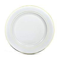" OCCASIONS" 240 pcs Chargers, Extra Heavyweight Disposable Wedding Party Plastic Plates/Chargers/Serving Tray (12'' Plate, White & Gold Rim)