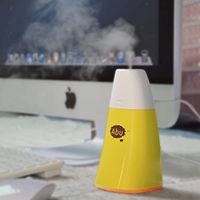 WDT humidifier, essential oil diffuser, 265 ml diffuser with 7-color lamp, aroma diffuser with automatic closing function, cold mist humidifier - yellow