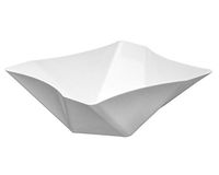 Party Essentials Hard Plastic Large 161-Ounce Square Twist Serving Bowl, White, Pack of 1
