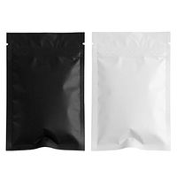 Double Colored Aluminum Foil Heat Seal Zipper Package Bag 100Pcs For Pills Jewelry Packaging Mylar Self Seal Food Storage Bags (Matte Black White, 3.1"x4.7")
