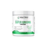 Nutrii Organic Green Superfood with Digestive Enzymes, Turmeric and Ashwagandha, Natural Immunity, Antioxidant, Veggie and Vitamin Supplement, Men and Women, Vegan (20 Servings, Lemon-Mint Flavor)