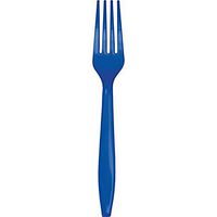 Creative Converting 010047 24 Count Touch of Color Plastic Forks, Cobalt