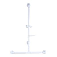 Shower handrail, T Type Safety Fluorescent Ring Non-Slip Wall-Mounted Lifter Soap Stack Shower Fixed Base Yellow White Balance Assist (Color : White)