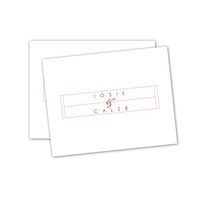 Modern Box Personalized Note Cards - Red