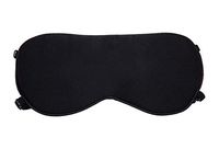 100% Natural Silk Sleep Mask/Eye Mask with 2 Adjustable Straps (Black)