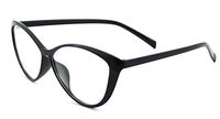 Ladies Cateye Glasses Frames Blue Blocking Clear Lens Computer Reading Glasses-5865(black,anti blue light)