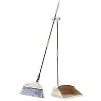 Fenrs Broom and Dustpan Set,Dust Pan and Broom Foldable Household Cleaning Tools Stainless Steel PP Plastic Broom Combination Soft Hair Clean and Dustless Broom Dustpan Suit
