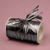 Krafty Klassics 1 Roll of Colored Pearlized Raffia Ribbon (1/4" x 100 Yds) (Pewter)