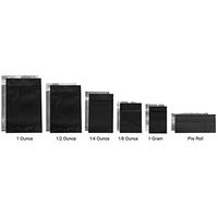 Smell Proof Barrier Bags - Zipper w/Heat Seal - 1,000 Bags (Matte Black & Clear, 1/2 Ounce)