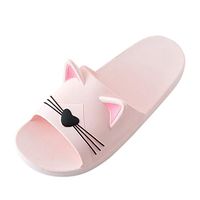 Slippers Men&Women Home Indoors Slippers Cartoon Cat Floor Family Shoes Beach Sandals Non-Slip Bathroom Slippers Pink