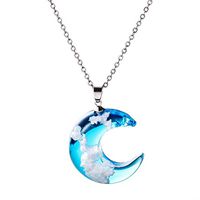 Futurelove Girl Nature Blue Sky White Cloud Resin Transparent Ladies Necklace Jewelry Gift Bracelet Dress Accessory, Gifts for Women/Mom/Girlfriend in Sale Clearance Under 10 Dollars (Moon)