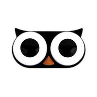OH Fashion Contact Lens Case Owl Portable Case Travel Contacts Holder Container Soak Black, 1 Pack