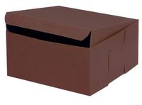 Pack Of 10, 10 X 10 X 5" Chocolate Bakery Boxes 1-Piece Lock Corner Box For Cakes, Pies, Cupcakes Made In USA