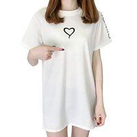 Women's Dress Short Sleeve Love Print, Franterd Fashion Women's T-Shirt Dress O-Neck Loose Leisure Dress