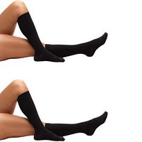 Truform 8808 Anti-Embolism Knee Length Closed Toe 18 mmHg Stockings, Black, Medium (Pack of 2)