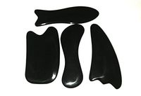 US.online911@ Genuine Natural Black Buffalo Horn Guasha Board Scraping Tools Kit Set of 4 for SPA Acupuncture Therapy Trigger Point Treatment (Type C)