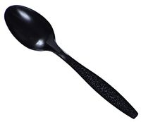 Daxwell Plastic Teaspoons, Heavy Weight Polystyrene (PS), Wrapped, Black, 6 1/8", A10000945 (Case of 1,000)
