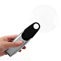 Loupe 20X Handheld Illumination Magnifier with 3 LED Light HD Lens for Book Reading Jewelry Identification DIY Crafts Engraving and Repair Silver 19 * 8.5 * 2cm ABS Magnifying Glass