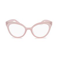 2SeeLife Women's Fancy Horned Rim Oversized Cat Eye Reading Glasses for Women | Clear Pink, 2.75