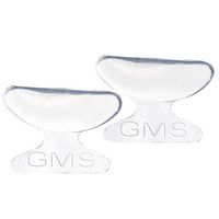 GMS Optical Butterfly Adhesive Silicone Nose Pads for Glasses, Sunglasses, and Eye Wear - 2.5mm X 17mm (2 Pair, Clear)